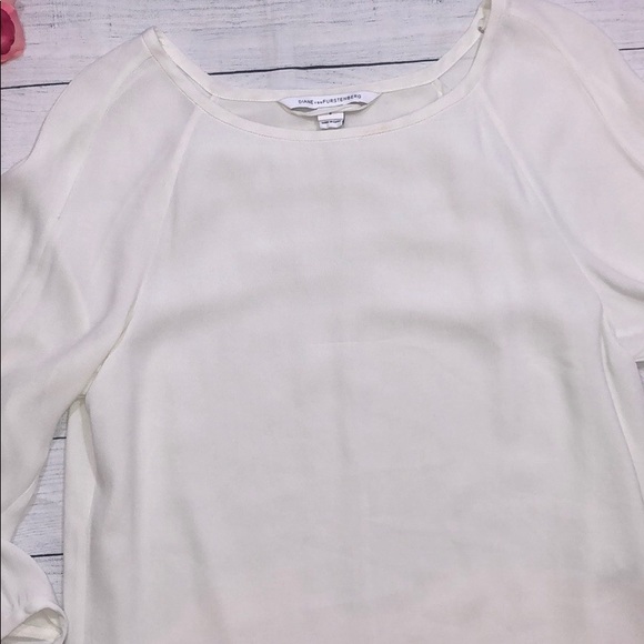 DVF Eribec White Shift Dress with Quarter Sleeves - Picture 7 of 8